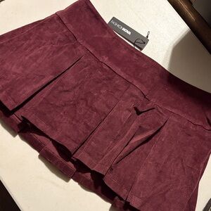 Fashion Nova Deep Red Corduroy Skirt